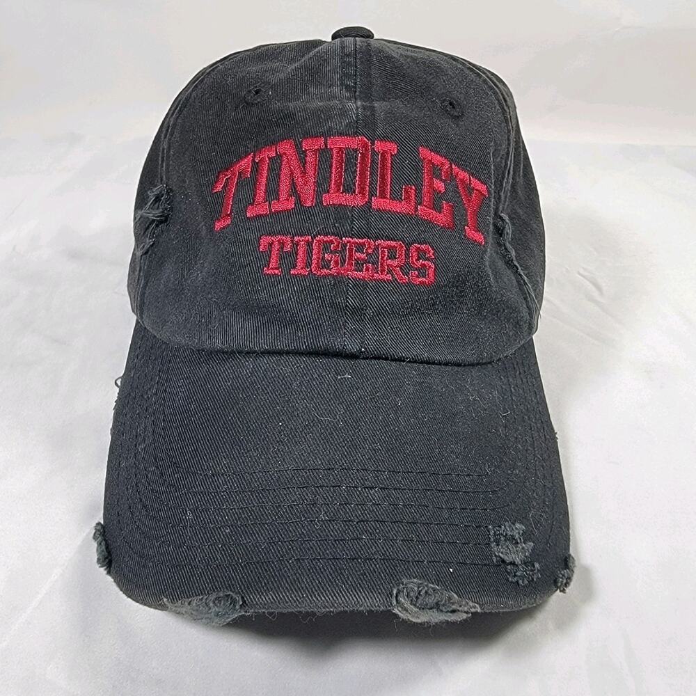 Tindley Tigers Black Red Distressed Adjustable Baseball Dad Hat Cap School